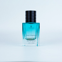 Flacon de parfum en verre bleu de luxe personnalisable, haut de gamme, exquis, avec pulvérisateur à pompe, diffuseur à bâtonnets, parfum pour homme, marque 50ml