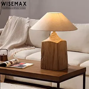 WISEMAX 가구 중세 크리에이티브 데코 라이트 프렌치 심플함 라이트 거실 전시용 럭셔리 우드 테이블 램프