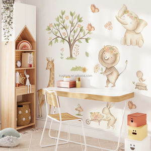 Dessin animé drôle lapin petit animal PVC stickers muraux salon chambre d'enfants papier peint décoratif auto-adhésif - Product Image 5