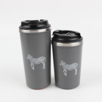 Mug à café en acier inoxydable à double paroi de 500 ml avec base à ventouse, tasse de voyage réutilisable anti-chute pour cadeau d'affaires