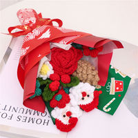 Bouquet de Noël en coton pur fait main au crochet avec couleur personnalisée pour les amis, la famille, la fête des mères et le Nouvel An
