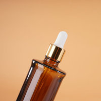 Flacons d'échantillons de parfum en verre ambré personnalisés, contenants cosmétiques de voyage, flacons compte-gouttes à embout rond, sérigraphiés ambrés