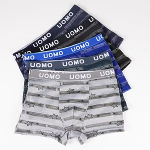 Factory OEM/ODM 3.5cm uomo star print Boxer Shorts for men colorful sexy plus size comfortable panties