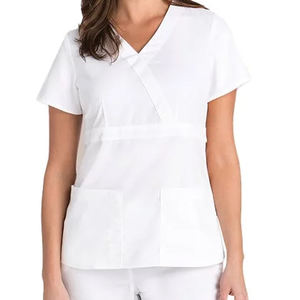 女护士白色制服设计磨砂越南磨砂人造丝 - Product Image 1