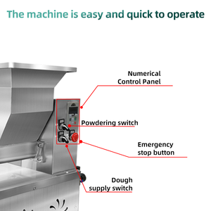 Divisora de Masa Neumática Totalmente Automática, Acero Inoxidable 304, Superficie Antiadherente, 150 kg/h, Masa de 5-300 g, para la Elaboración de <span class=keywords><strong>Pizza</strong></span> y Pan - Product Image 3