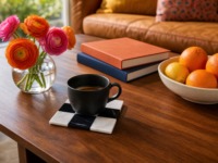 Sous-verre en marbre naturel résistant à la chaleur, sous-verre en pierre pour salon, table à manger, tasse à café ou à thé, logo personnalisé, vente en gros