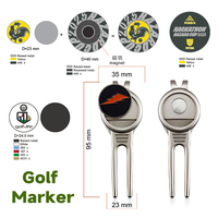 Outil de Divot de Golf Créativité Logo Personnalisé Outil de Réparation de Divot de Golf Fourche de Pas Marque de Balle Marqueur Fourche