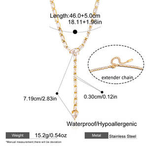 Collar de Moda Personalizado de Acero Inoxidable 316L con Baño de Oro PVD de 18K, Joyería Fina, Collar de Zirconia Tipo Tenis para Mujer - Product Image 6