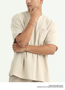 Camiseta Casual Extra Grande para Hombre de Alta Calidad, 100% Algodón, Peso Pesado 230g, Cuello Redondo, Diseño Liso de Punto, Manga Corta - Product Image 6