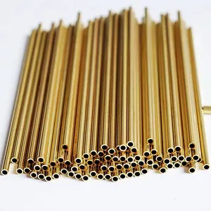 6063氧化金铝管H65黄铜毛细管可切割小直径工业铜管金毛细管