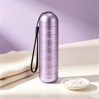 Organisateur de pilules de voyage en aluminium, étanche, boîte à pilules hebdomadaire en métal, étui portable pour pilules de vitamines et compléments alimentaires