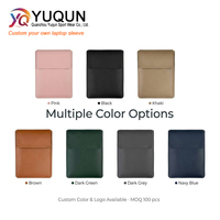 Housse pour ordinateur portable en cuir PU avec pochette organisatrice de câbles, 16, 15,6, 14, 13 pouces, sacoche pour ordinateur portable, vente en gros, directement de l'usine de Quanzhou