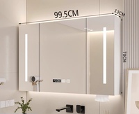 Armoire à miroir LED professionnelle avec interrupteur tactile anti-buée, design moderne pour salon, chambre à coucher, hôtel, salon, cadre en aluminium