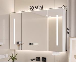 خزانة بمرآة LED احترافية تصميم عصري ذكي مع مفتاح لمس لغرفة المعيشة وغرفة النوم والفندق إطار من الألومنيوم للاستخدام - Product Image 6