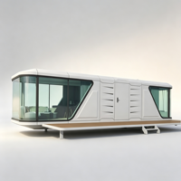 Maison conteneur capsule spatiale de 20 pieds, maison capsule spatiale de luxe pour le glamping en bord de lac, hébergement mobile