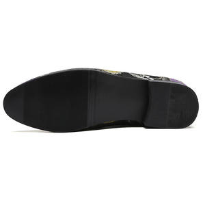Chaussures de smoking brodées à bout pointu pour hommes et femmes, grandes tailles 37-48, mocassins décontractés, chaussures de mariage A5881 - Product Image 4
