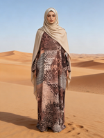 Nuevo Vestido Musulmán de Lino con Estampado Geométrico, Estilo Tradicional Islámico para Mujer, Ligero y Transpirable, Moda Primavera-Verano