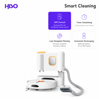 Robot aspirateur pour animaux de compagnie avec navigation laser LDS, aspiration de 3000 Pa, batterie de 5000 mAh, recharge automatique, télécommande, réservoir de poussière et d'eau de 250 ml, blanc ABS