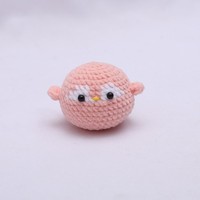 Pendentif porte-clés en forme d'animal mignon en crochet fait main en fil acrylique doux, bijoux tricotés de dessin animé, vente en gros, forme 3D