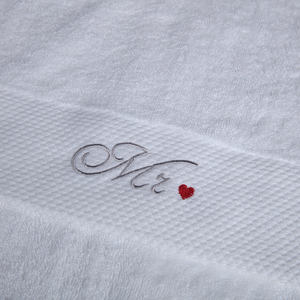 Ensemble de serviettes de bain <span class=keywords><strong>Super</strong></span> douces, 100% coton Standard, broderie de la saint-valentin, pour cadeau d'hôtel - Product Image 2