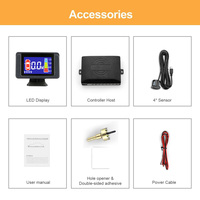 Asistente de Radar para Punto Ciego en Estacionamiento, Sistema de Monitoreo de Reversa con Pantalla LCD y 4 Sensores