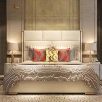 Lits de luxe en cuir modernes, vente en gros directe d'usine, designs de lits king size