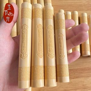 Men's and Women's Hand-held Gold-banded Cudgel Handle Piece Solid Bamboo Stick Bamboo Carving Handle Piece - Product Image 6