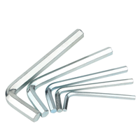 3mm 4mm 5mm 5.5 6mm SS304 Clé Allen hexagonale à bras court en acier inoxydable M6 Clé zinguée en forme de L pour outils de quincaillerie