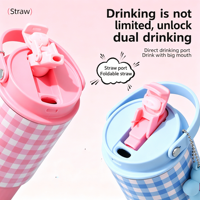 Tumbler Vakum Isolasi Stainless Steel 316 750ml Grosir dengan Gagang dan Liontin Bunga untuk Kantor, Perjalanan, dan Aktivitas Sehari-hari