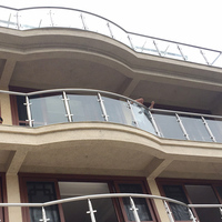 Rampe d'escalier en acier inoxydable de haute qualité pour extérieur, balustrades en verre pour balcon, main courante d'escalier, système de garde-corps, conception de rampes