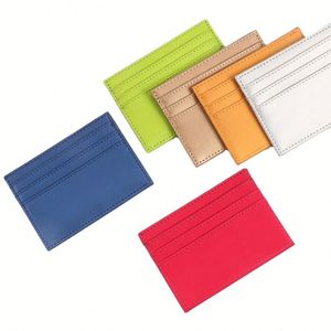 Portefeuille fin pour cartes de crédit X418 personnalisable en couleur bonbon, porte-cartes en cuir PU pour cartes de crédit, d'identité et de visite - Product Image 2