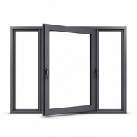 Fenêtres coulissantes insonorisées pour chambre à coucher, double vitrage, cadre en aluminium gris moderne, étanches, hermétiques, taille personnalisée