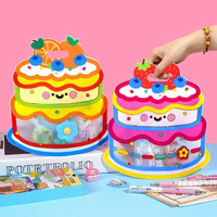 Sacs cadeaux mignons en forme de gâteau avec poignées, sacs en plastique à motif de dessin animé pour la maison, les fêtes d'anniversaire, les baby showers, les mariages, pour chocolats et sucettes