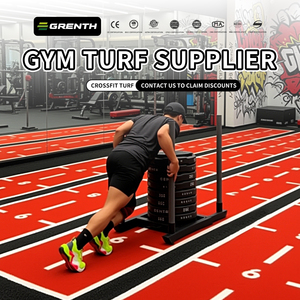 <span class=keywords><strong>Gazon</strong></span> <span class=keywords><strong>synthétique</strong></span> haute résistance absorbant les chocs pour entraînement fonctionnel, piste de sprint, marquages personnalisés pour usage en salle de sport privée. - Product Image 1