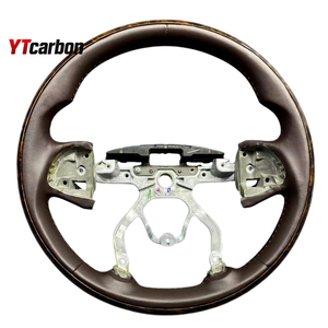 Volante de Cuero y Madera Personalizado de Estilo Vintage YTcarbon para ATS <span class=keywords><strong>CTS</strong></span> ELR V Black Wing, Accesorios Interiores para Automóviles - Product Image 5