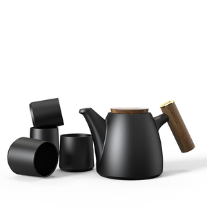 Ensemble théière en céramique de luxe DHPO 1200 ml grande capacité, tasses à café en porcelaine, garde les boissons chaudes/froides, chauffe-théière, coffret cadeau - Product Image 1
