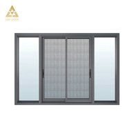 Fenêtre à battant moderne en alliage d'aluminium à rupture de pont thermique, double vitrage, avec moustiquaire magnétique en acier inoxydable pour villa et hôtel