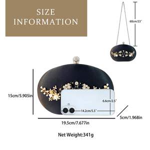 Pochette de soirée en velours tendance 2026 pour femmes, sacs à bandoulière à chaîne, sacs de soirée élégants pour femmes, pochette de mariage en strass, petite - Product Image 2