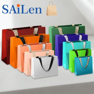 Recyclable Kraft Paper Bags Handles Custom Printed Branding <b>Weddings</b>/Favors/Parties for Jewelry Cosmetics - Product Image 2