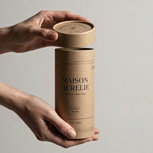 Boîte cylindrique ronde en papier kraft écologique de luxe pour diffuseur de parfum, emballage d'huile essentielle, logo personnalisé - Product Image 2