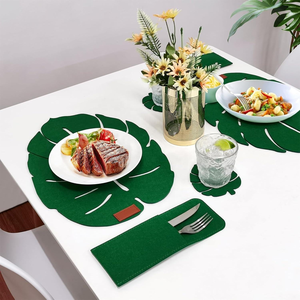 Polyester Felt Eco-Friendly Reusable <b>Table</b> <b>Coaster</b> Mat 5mm/3mm Thickness Modern Design for Home & Hotel Use Customizable Size - Product Image 3