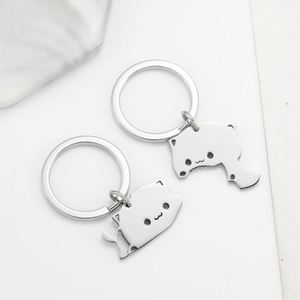 Nouvelles idées de produits : Porte-clés assortis chat mignon, vente en gros, logo personnalisé, promotion, acier inoxydable, animal, couple, ami - Product Image 5