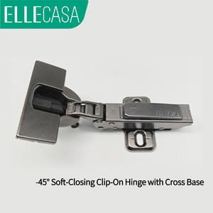 ELLECASA 100 Bisagra <span class=keywords><strong>de</strong></span> Cierre Suave con Clip, Base Cruzada, Moderna, <span class=keywords><strong>Altura</strong></span> Ajustable, Compatible con <span class=keywords><strong>Puertas</strong></span> <span class=keywords><strong>de</strong></span> 16-28mm <span class=keywords><strong>de</strong></span> Grosor, para Sala <span class=keywords><strong>de</strong></span> Estar y Dormitorio - Product Image 1