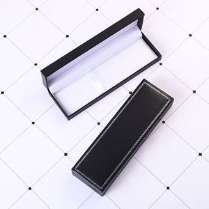 Wholesale Creative New Stationery <b>Pen</b> Box Universal Cardboard Simple Black Small Packaging With Custom Logo for Gift - Product Image 1