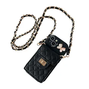 Crossbody Lanyard Wallet Phone Case for IPhone 14 PLus 13 12 11 Pro Max Card Slot Holder Leather All Inclusive Cover