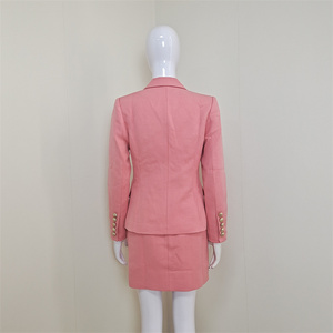 A5003 Factory Suppliers <strong>Pink</strong> Long Sleeve Buttons Slim Office Wear <strong>Woman</strong> <strong>Jacket</strong> Plus Size Ladies Suit - Product Image 3