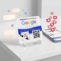 RFID-Schnittstelle QR-Code PVC NFC Google-Bewertungsplatte für Restaurants, Programmierbare Rückseitig Klebende Plakette