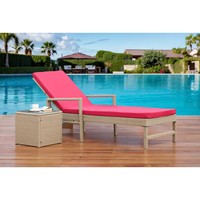 Ensemble de chaises longues de patio portables modernes, en rotin, avec dossier réglable, coussin, pliable, protection UV, pour hôtel, villa