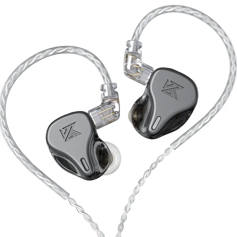Terbaru KZ DQ6 3DD Earphone In-Ear HiFi Olahraga Earbud Berkabel Headphone Stereo Noise Cancelling dengan 2Pin <span class=keywords><strong>Perak</strong></span> Disepuh Ca