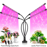 Lampes de culture pour plantes d'intérieur Joystar à 4 têtes, spectre de photosynthèse LED, avec minuterie automatique pour plantes feuillues, OEM